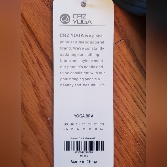 CRZ yoga bra high neck racerback L teal - Picture 4 of 6